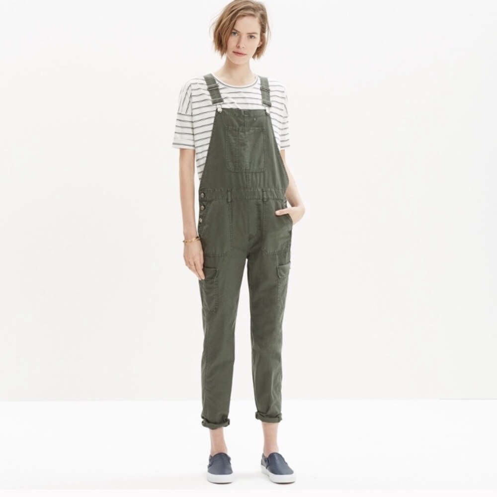 Madewell Green Cargo Overalls